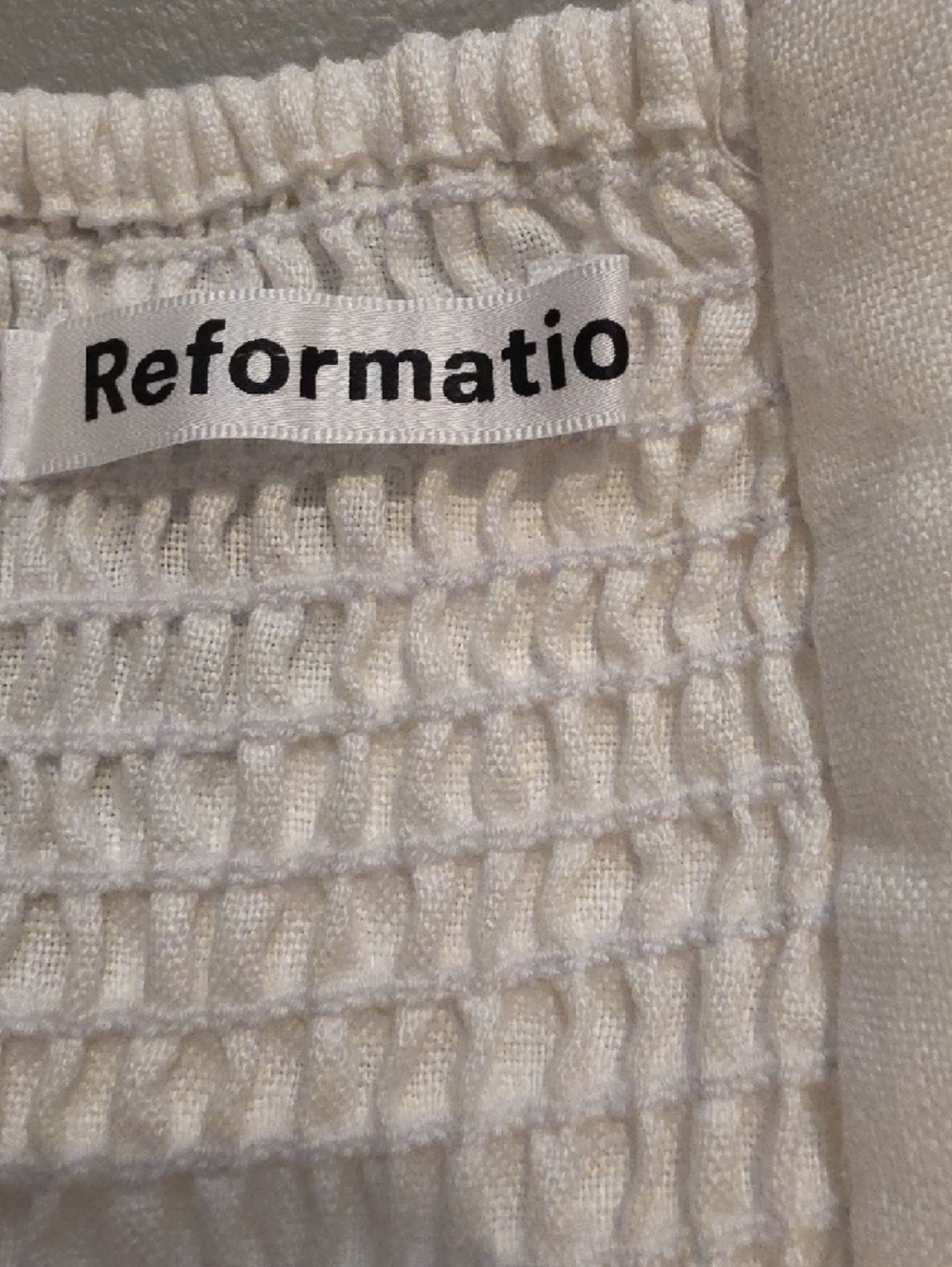 Reformation White Linen Strapless Midi Dress with Side Slit size 10 new with tag - Picture 9 of 12